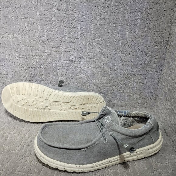Hey Dude Men's Size US 10 Gray Wally Stretch Iron Moc Toe Moccasin Shoes - Picture 10 of 11